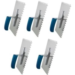 PETERS-LIVING 5x Edelstahl Glättkelle 8 X 8 Mm Zahnung 280 X 130 Mm Glättekelle