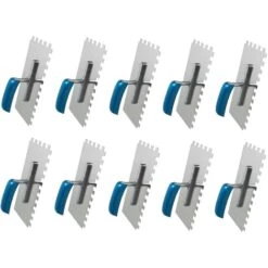 PETERS-LIVING 10x Edelstahl Glättkelle 12 X 12 Mm Zahnung 280 X 130 Mm Glättekelle