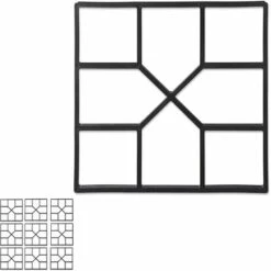 RELAXDAYS 10 X Betonform, Schalungsform Zum Selber Gießen, Gussform Für Gehwegplatten, 40x40cm, Robuster Kunststoff, Schwarz