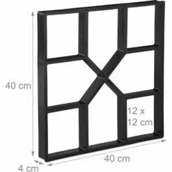 RELAXDAYS 10 X Betonform, Schalungsform Zum Selber Gießen, Gussform Für Gehwegplatten, 40x40cm, Robuster Kunststoff, Schwarz -Angebote Fliesenleger-Werkzeug Store 13235418 5