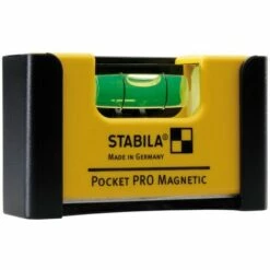 STABILA Wasserwaage Pocket PRO Magnetic, 7 Cm, Mit Seltenerd-Magnetsystem Und Gürtel-Clip