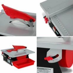 EBERTH Fliesenschneidemaschine Fliesenschneider Elektrisch 600W, Nassschneider Für Fliesen Mit 180mm Diamanttrennscheibe, Tischneigung Bis 45°, Parallelanschlag, Gehrungsschablone Und Wasserbad -Angebote Fliesenleger-Werkzeug Store 15566852 3