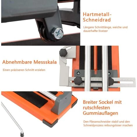COSTWAY Fliesenschneider Manuell, Winkel Von 0° Bis 60° 24", Handfliesenschneider / 5mm-12mm Schnittstaerke / 61 Cm Schnittlaenge/ 80x17x14cm 3 COSTWAY Fliesenschneider Manuell, Winkel Von 0° Bis 60° 24", Handfliesenschneider / 5mm-12mm Schnittstaerke / 61 Cm Schnittlaenge/ 80x17x14cm – Bild 3