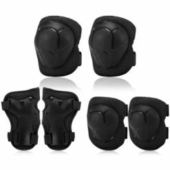 ASUPERMALL 6 Schutzsatze Fur Rollschuhlaufen Fur Kinder,Knieschutzer * 2, Handgelenkschutz * 2, Handschutz * 2,Schwarz -Angebote Fliesenleger-Werkzeug Store 19475056 4