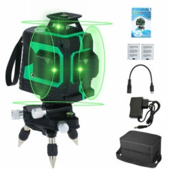 ASUPERMALL Linienlaser 12 Mit 3,7 V 4000 Mah Lithium-Batterie, Grun, Eu (Verpackungstuch)