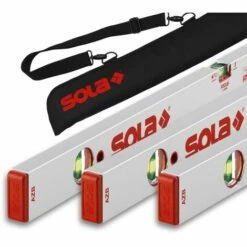 SOLA Bag-Set Alu-Wasserwaage AZB 60, 100 Und 150 Mit Tragetasche Wasserwaagenset