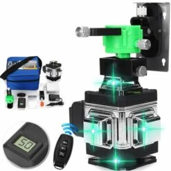 INSMA 16 Linie Laser Level 4D Grün Licht Auto Selbst Ausgleich Kreuz 360°Drehbar 1 X Lithiumbatterie