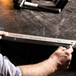STAHLWERK Aluminium Anschlagwinkel Messwinkel Zimmermannswinkel 400 Mm Winkel Mit Cm Und Zoll Integrierte Wasserwaage Im Griff Genietet -Angebote Fliesenleger-Werkzeug Store 28239074 4