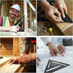 LITZEE 7 Zoll Metrisches / Imperiales Quadratisches Aluminium-Dreieck-Lineal Winkelmesser Winkel Hochpräzise Messwerkzeuge Mit Schwarzoxid-Finish Für Carpenter Carpenter -Angebote Fliesenleger-Werkzeug Store 28932751 5