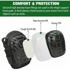 LITZEE Hochleistungsfähige, Rutschfeste Professionelle Gel-Knieschützer Mit Doppelten Trägern Und Verstellbaren Clips, Die Sich Leicht Für Arbeiten, Gartenarbeiten, Tischlerarbeiten Und Bodenbeläge Anbringen Lassen -Angebote Fliesenleger-Werkzeug Store 28933159 4