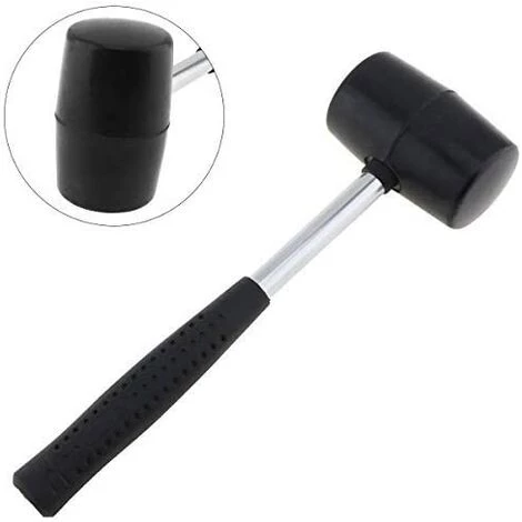 LITZEE Schwarzer Gummihammer Für Gummihammer Mit Totenkopf Und Gummigriff Für Alle Handarbeiten 20 X 8 X 3 Cm 2 LITZEE Schwarzer Gummihammer Für Gummihammer Mit Totenkopf Und Gummigriff Für Alle Handarbeiten 20 X 8 X 3 Cm – Bild 2