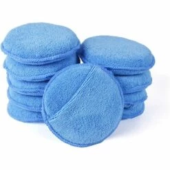 BRIDAY Ultra Weiche Mikrofaser Wachs Applikator Pads Mit Tasche Wachs-Applikator Für Schaum Schwamm Für Auto Wachs Applikator (blau, 5 " Durchmesser, Packung Mit 10)