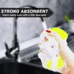 BEARSU 24-teiliger Reinigungsschwamm, Doppelseitiger Hochleistungs-Mehrzweck-Peelingschwamm, Küchenschwamm, Größe: 10 X 8 X 3 Cm -Angebote Fliesenleger-Werkzeug Store 31510006 3