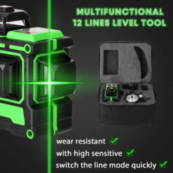 KKMOON 12-Zeilen-Laser-Füllstandsmesser 1,5 M Hubstativsatz, Europäischer Standard 220 V, Geliefert Mit Zwei Batterien,mit Wandhalterung - Mit Wandhalterung -Angebote Fliesenleger-Werkzeug Store 32736040 5