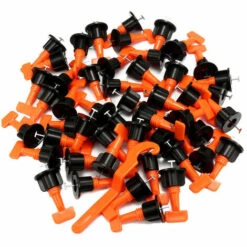 HAPPYSHOPPING 50 PCS Fliesen-Nivelliersystem Wiederverwendbare Distanzstücke Für Fliesenausgleicher Und 1PC-Schraubenschlüssel Konstruktionswerkzeuge Für Die Einstellung Von Badezimmerfliesen Im Wandboden