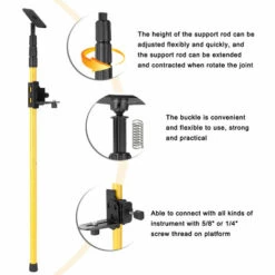 ASUPERMALL Teleskopstange Fur Line Leveler Aluminiumlegierung Einstellbare Hebebuhne Halterung Halterung Stander Unterstutzung Fur 1 / 4''und 5/8 '' Laser Level -Angebote Fliesenleger-Werkzeug Store 33162980 5