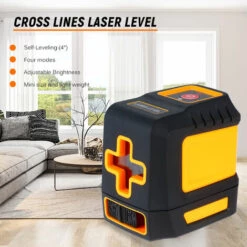 ASUPERMALL Laser Level Professional Horizontale Und Vertikale Querlinie Selbstnivellierer Automatische Nivellierung Wasserwaage Selbstnivellierende Querlaserlinien Einstellbare Helligkeit Roter Strahl T03,T03 (roter Strahl) Schwarz + Orange -Angebote Fliesenleger-Werkzeug Store 33194485 4