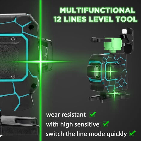 ASUPERMALL Multifunktionales 3D-12-Linien-Lasernivellierungswerkzeug Vertikale Horizontale Linien Mit 3 ° Selbstnivellierungsfunktion Mit 1,5 M 3-Hohen-einstellbarer Legierungsverlangerungsstange 4 ASUPERMALL Multifunktionales 3D-12-Linien-Lasernivellierungswerkzeug Vertikale Horizontale Linien Mit 3 ° Selbstnivellierungsfunktion Mit 1,5 M 3-Hohen-einstellbarer Legierungsverlangerungsstange – Bild 4