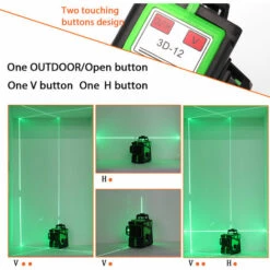 KKmoon Multifunktionales Selbstnivellierendes 3D-12-Linien-Lasernivellierungswerkzeug Vertikale Horizontale Linien Mit 1,5 M 3 Hohen Verstellbarer Stativstander Aus Alu-Verlangerungsstange -Angebote Fliesenleger-Werkzeug Store 33194710 3