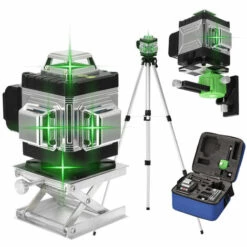 ASUPERMALL Multifunktionale 16 Linien Laser Level 3 ° Selbstnivellierende Funktion Nivellierwerkzeug Omnidirektionaler Boden- Und Wandaufkleber Vertikale Horizontale Schrage Linie Mit 1,5 M 3 Hohen Verstellbarer Stativstander Aus Alu-Verlangerungsstange,EU PlugMulticolor