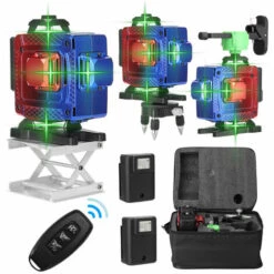 KKmoon Multifunktionales 16-Linien-Laser-Nivellierwerkzeug Vertikale Horizontale Linien Mit 3 ° Selbstnivellierungsfunktion,EU PlugMulticolor