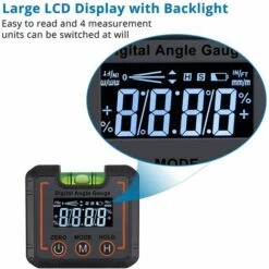 BARES Digitaler LCD-Neigungsmesser Mit Horizontalen Blasen, Winkelmesser-Schrägkasten, Winkelfinder Digital Magnetic Angle Gauge Level, Winkelmesser, Abschrägungsmesser -Angebote Fliesenleger-Werkzeug Store 33305361 3