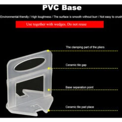 HAPPYSHOPPING Fliesen Nivelliersystem Tool 100pcs Fliesen Nivelliergerät Glättung Fliesen Intervall Clip Wand Bodenfliesen Tool,3.0mm -Angebote Fliesenleger-Werkzeug Store 34644466 5