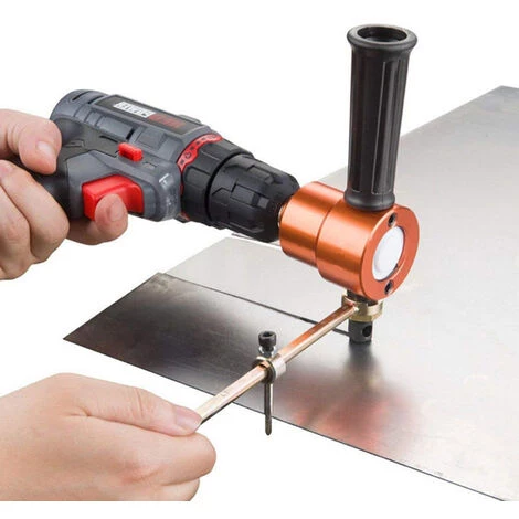 HAPPYSHOPPING Doppelspitze Blechschneiden Knabber Metallsäge Cutter 360 Grad Verstellbarer Bohraufsatz Mit Stanzwerkzeugen 3 HAPPYSHOPPING Doppelspitze Blechschneiden Knabber Metallsäge Cutter 360 Grad Verstellbarer Bohraufsatz Mit Stanzwerkzeugen – Bild 3