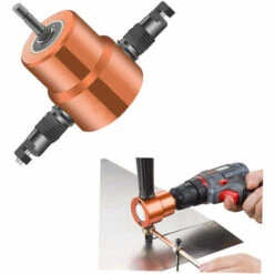 HAPPYSHOPPING Doppelspitze Blechschneiden Knabber Metallsäge Cutter 360 Grad Verstellbarer Bohraufsatz Mit Stanzwerkzeugen 8 HAPPYSHOPPING Doppelspitze Blechschneiden Knabber Metallsäge Cutter 360 Grad Verstellbarer Bohraufsatz Mit Stanzwerkzeugen -Angebote Fliesenleger-Werkzeug Store 34645281 4