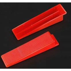LITZEE Fliesen-Nivelliersystem Keile, Keilausgleich Fliesenabstandshalter Fliesenausgleichsabstandshalter Clips Ecken, 100 Stück, Rot -Angebote Fliesenleger-Werkzeug Store 34911796 3