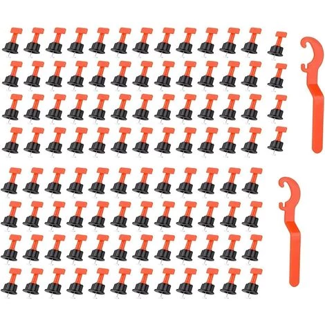 BARES Fliesen-Nivelliersystem-Kit, 100-teilig Wiederverwendbar, Fliesen-Nivellierungs-Einsteller, Wand- Und Bodenbau-Heimwerker, 2 Spezialschlüssel W 1 BARES Fliesen-Nivelliersystem-Kit, 100-teilig Wiederverwendbar, Fliesen-Nivellierungs-Einsteller, Wand- Und Bodenbau-Heimwerker, 2 Spezialschlüssel W