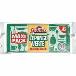 BRIDAY SPONTEX - Der Grüne Schwamm - 6 Grüne Kratzschwämme - Sparsam