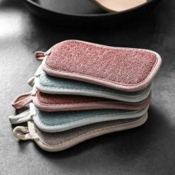 BRIDAY Waschbarer Geschirrschwamm, Antibakterieller Scheuerschwamm Aus Mikrofaser, Wiederverwendbare Pads & Agrave; Schwammschaber Für Antihaft-Pfannen-Töpfe Mit 4 Klebehaken (4 Stück Schwamm) 7 BRIDAY Waschbarer Geschirrschwamm, Antibakterieller Scheuerschwamm Aus Mikrofaser, Wiederverwendbare Pads & Agrave; Schwammschaber Für Antihaft-Pfannen-Töpfe Mit 4 Klebehaken (4 Stück Schwamm) -Angebote Fliesenleger-Werkzeug Store 35535667 3