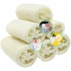 THSINDE 6 Stücke Luffa Schwamm, Natürliche Luffa Gurke Schwamm Entfernen Dead Skin Zur Bad Und Dusche