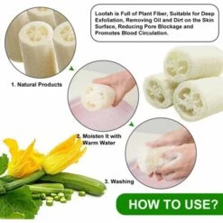 THSINDE 6 Stücke Luffa Schwamm, Natürliche Luffa Gurke Schwamm Entfernen Dead Skin Zur Bad Und Dusche -Angebote Fliesenleger-Werkzeug Store 35616690 4