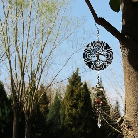 ABCRITAL Hängender 3D Baum Des Lebens Wind Spinner Mit Gaze Ball Spiral Schwanz, 360 Grad Metall Windskulpturen, Edelstahl Glockenspiel Für Outdoor Garten Zimmer Handwerk $ Metall 3D Wind Spinner, Indoor Outdoor Gartendekoration, Baum Des Lebens Windspinner Hängende Dekoration Handwerk Ornamente $ Baum Von Life Wind Spinner, Edelstahl Spiralschwanz Outdoor Hängende Dekoration Silberdraht Zyklon Hof Twist Dekor 2 ABCRITAL Hängender 3D Baum Des Lebens Wind Spinner Mit Gaze Ball Spiral Schwanz, 360 Grad Metall Windskulpturen, Edelstahl Glockenspiel Für Outdoor Garten Zimmer Handwerk $ Metall 3D Wind Spinner, Indoor Outdoor Gartendekoration, Baum Des Lebens Windspinner Hängende Dekoration Handwerk Ornamente $ Baum Von Life Wind Spinner, Edelstahl Spiralschwanz Outdoor Hängende Dekoration Silberdraht Zyklon Hof Twist Dekor – Bild 2