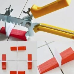 LITZEE Fliesen-Level-Clips, 100 Stück Nivellier-Abstandsclip Fliesenkeile Boden-Nivelliersystem + 100 Stück Wiederverwendbare Bodenkeile 3-12 Mm Dicke -Angebote Fliesenleger-Werkzeug Store 36236151 5