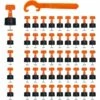 LITZEE Tile Leveler * 50, Tile Leveling Kit, Wiederverwendbares Tile Leveling System, DIY Werkzeug Für Wand, Boden, 1 Schraubenschlüssel