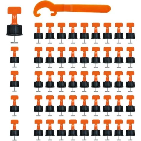 LITZEE Tile Leveler * 50, Tile Leveling Kit, Wiederverwendbares Tile Leveling System, DIY Werkzeug Für Wand, Boden, 1 Schraubenschlüssel 1 LITZEE Tile Leveler * 50, Tile Leveling Kit, Wiederverwendbares Tile Leveling System, DIY Werkzeug Für Wand, Boden, 1 Schraubenschlüssel