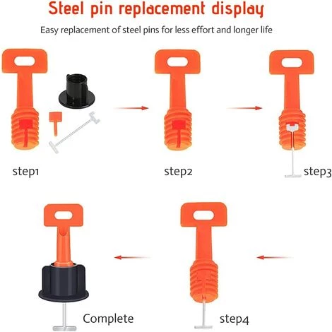 LITZEE Tile Leveler * 50, Tile Leveling Kit, Wiederverwendbares Tile Leveling System, DIY Werkzeug Für Wand, Boden, 1 Schraubenschlüssel 5 LITZEE Tile Leveler * 50, Tile Leveling Kit, Wiederverwendbares Tile Leveling System, DIY Werkzeug Für Wand, Boden, 1 Schraubenschlüssel – Bild 5