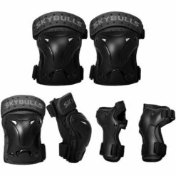 ASUPERMALL Verdicken Knieschutzer Set 6 In 1 Protektoren Kit Knieschutzer Ellbogenschutzer Handgelenkschutzer Schutzausrustung Set Sicherheitsschutzpolster Fur Skateboard Radfahren Reiten,Modell:S