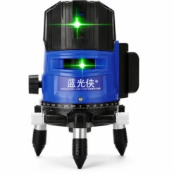 HAPPYSHOPPING Berührte Tasten Multifunktionaler 3 Grüner Liniennivellierer 360-Grad-selbstnivellierendes Laser-Niveaumessgerät,EU-Stecker