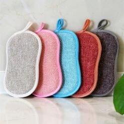 THSINDE Geschirrschwamm Waschbar Antibakterielle Mikrofaser Wiederverwendbarer Doppelschwamm Doppelschwamm Scheuerschwämme Für Antihaft-Pfannen Töpfe Töpfe (4 Stück Schwamm)