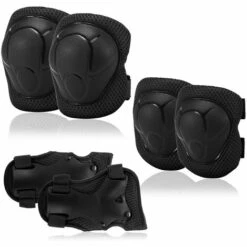 HAPPYSHOPPING Kinder Knieschoner Set 6 In 1 Schutzausrüstung Kit Knie-Ellbogenschoner Mit Handgelenkschonern Kinder Sicherheits-Schutzpolster Für Rollerblading Radfahren Skating,Schwarz -Angebote Fliesenleger-Werkzeug Store 37155481 3