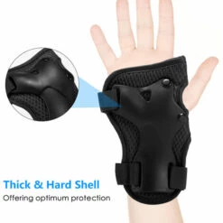 HAPPYSHOPPING Kinder Knieschoner Set 6 In 1 Schutzausrüstung Kit Knie-Ellbogenschoner Mit Handgelenkschonern Kinder Sicherheits-Schutzpolster Für Rollerblading Radfahren Skating,Schwarz -Angebote Fliesenleger-Werkzeug Store 37155481 5