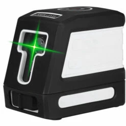 HAPPYSHOPPING Selbstnivellierender, Grüner 2-Linien-Laser Professioneller Horizontaler Und Vertikaler Kreuzlinien-Nivellierungslaser-Kit Mit Wählbaren Laserlinien Und Vertikaler Strahlverteilung,Ohne Bracket, Weiss