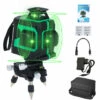 HAPPYSHOPPING Grüner Laserstrahl-Niveaumesser Touch Control Laser Level Professioneller Linienlaser 12-Linien Grünes Licht Selbstnivellierendes Laser-Niveaumessgerät Kreuzlinien-Laser-Laser-Nivellierer Mit Schwenkbarer Basis,EU-Stecker, Grün