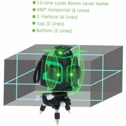 HAPPYSHOPPING Grüner Laserstrahl-Niveaumesser Touch Control Laser Level Professioneller Linienlaser 12-Linien Grünes Licht Selbstnivellierendes Laser-Niveaumessgerät Kreuzlinien-Laser-Laser-Nivellierer Mit Schwenkbarer Basis,EU-Stecker, Grün -Angebote Fliesenleger-Werkzeug Store 37410003 5