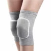 THSINDE Knieorthese 1 Paar Kniekompression Ärmelstütze Atmungsaktiv Elastisch Verdicken Schwamm Knieschützer Für Tanz Kampfsport Volleyball Grau / M