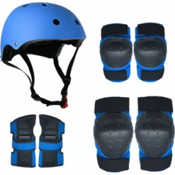 ASUPERMALL Schutzausrustung Set 7 In 1 Knie Ellenbogenschutzer Handgelenkschutzer Helm Multi Sports Sicherheitsschutzpolster Fur Kinder Jugendliche Roller Skating Radfahren